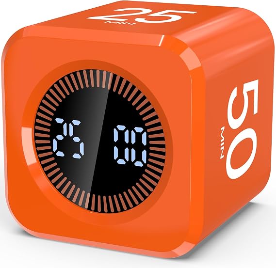 Pomodoro Timer Cube 5/10/25/50, Visual Productivity Flip Timer for Kids