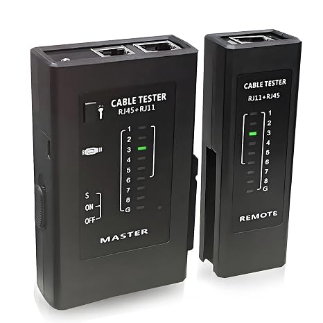SURFOU Network Cable Tester PoE, Ethernet UTP Cat Rj45 Socket Cat5 Cat5e Cat6a Cat6 Cat7 Data Testers Tool Kit Digital, Ideal Rj11 Port Patch Lan Checker Remote Distance