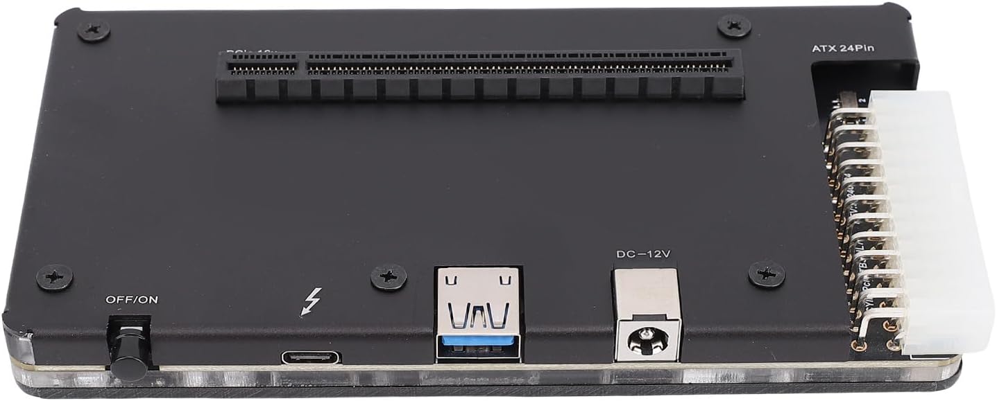 Gugxiom External Gpu Dock Enclosure Fit for Thunderbolt 3 4 USB 4.0, PCIE 16X Slot Mini eGPU Enclosure ATX 24Pin Connector, Graphics Card Dock