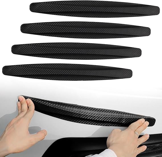Car Bumper Protection, Set of 4 Universal Rubber Corner Bumper Strips, Anti-Collision Bumper, Front Rear Bumper Shockproof