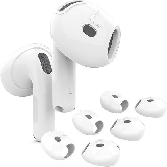 [Passt in die Hülle] 3 Paar Abdeckungen für AirPods 4 DamonLight Anti-Kratzer für mehr Griffigkeit Sport-Ohrstöpsel kompatibel mit AirPods 4. Generation Weiß