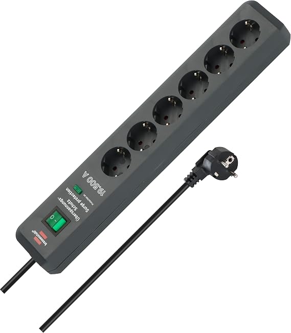 Brennenstuhl Secure-Tec Power Strip with 4 Outlets and Surge Protection (2