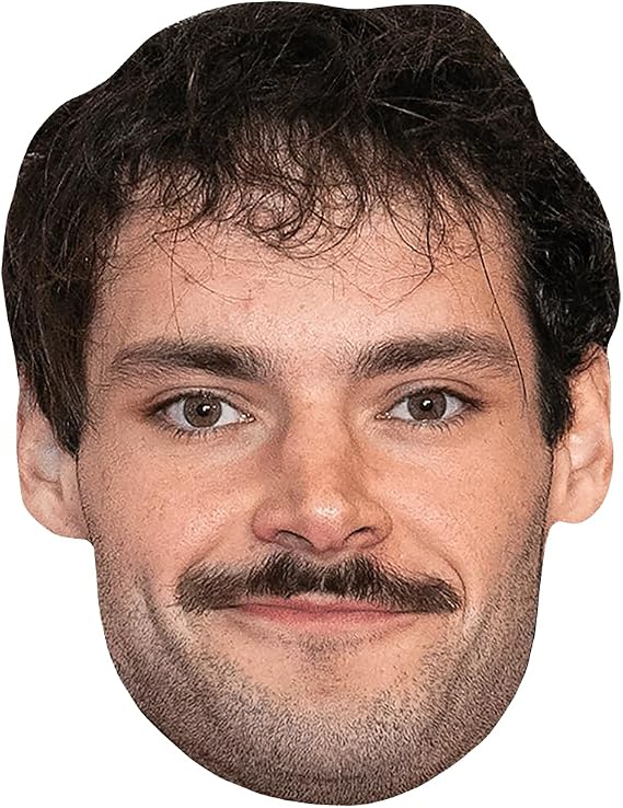 James Marriott (Moustache) Celebrity Mask, Flat Card Face, Fancy Dress Mask