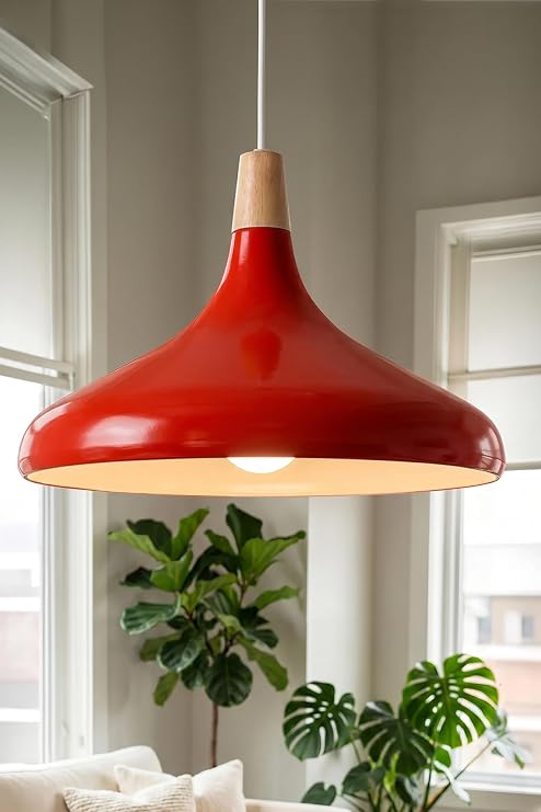 Marrien Nova Ahşap Sarkıt Avize, Bohem Tavan Lambası ve Salon Oturma Odası Aydınlatması - Turuncu - 35 cm – Modern Dekoratif Avize, Tavan Aydınlatması [Enerji Sınıfı A]