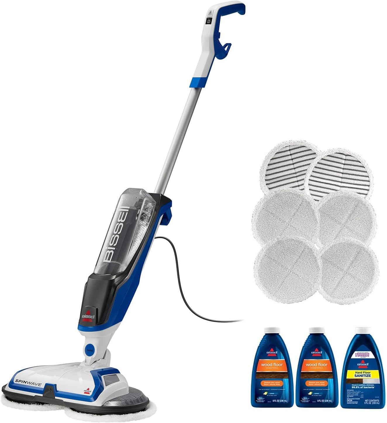 BISSELL Lightweight SpinWave Expert Hard Floor Spin Mop, 20393,WhiteBlack