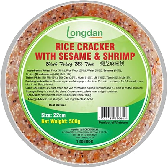 LONGDAN Rice Cracker with Shrimp & Sesame, 500g