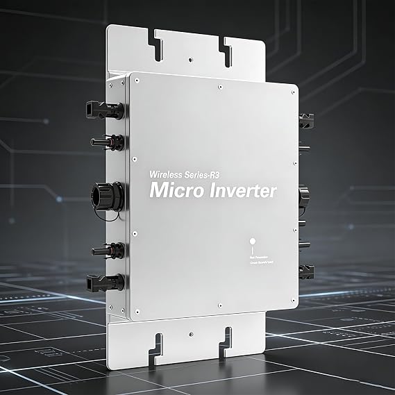 Grid Tie Solar Inverter Microinverter, 1200W 1400W 1600W MPPT, IP65 Waterproof, WiFi Monitoring, DC to AC Power Converter for Solar Panels 1200W