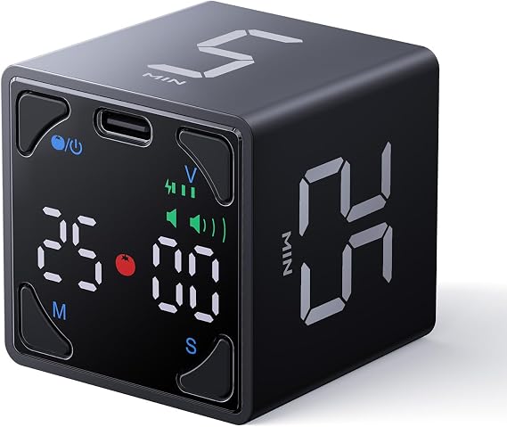 TickTime CubeB Roll Countdown Pomodoro Timer Cube Timer 5/25/30/60 Minutes