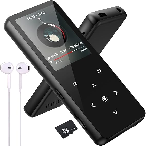 32GB MP3 Player Bluetooth 5.0, Music Player HiFi MP3 Player Portable Built-in HD Speaker, FM Radio, Recording, E-Book, Alarm Clock, Support Expandable up to 128G