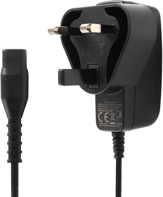 5.5V 3-Pin UK Mains Charger for Karcher WV1 WV2 WV5 WV60 WV70 WV75 Window Vac Series Compatible Power Adapter Plug with Tangle-Free Cable Fast Efficient Charging