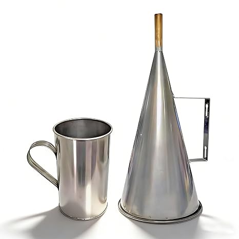 Marsh Funnel Viscometer, Mudflow Viscosity Tester with 946 ML Cup, 1.6mm Screen, for Drilling Fluid Testing, Oilfield & Lab Use