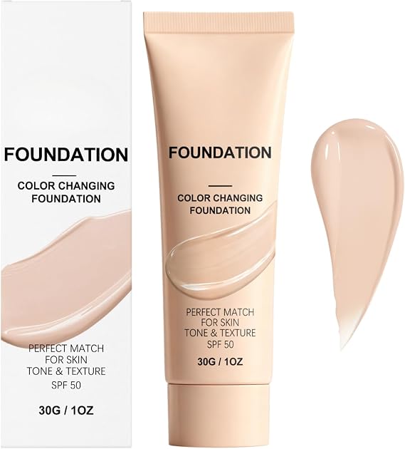 Intelligent Colour Changing Foundation for Mature Skin - 30ml Skin Tone Self Adjusting Colour Change Foundation, Lightweight Buildable Colour Corrector with Hydrating Dewy Finish for Women