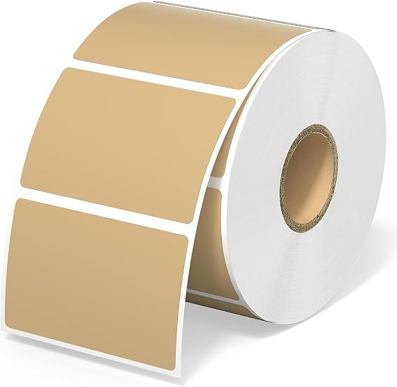 MUNBYN 57mmx32mm Direct Thermal Labels, Self-Adhesive Address Shipping Thermal Stickers, BPA&BPS Free Kraft Square Stickers for Label Printer-1 Roll,1000 Sheet