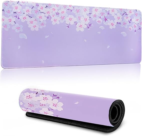 Large Mouse Pad for Desk Leather Desk Pad Protector Gaming Mouse Pad Desk Mat Non-Slip Leather Desk Blotter Writing Pad with Non-Slip Base for Office and Home (80cm x 30cm Purple A)