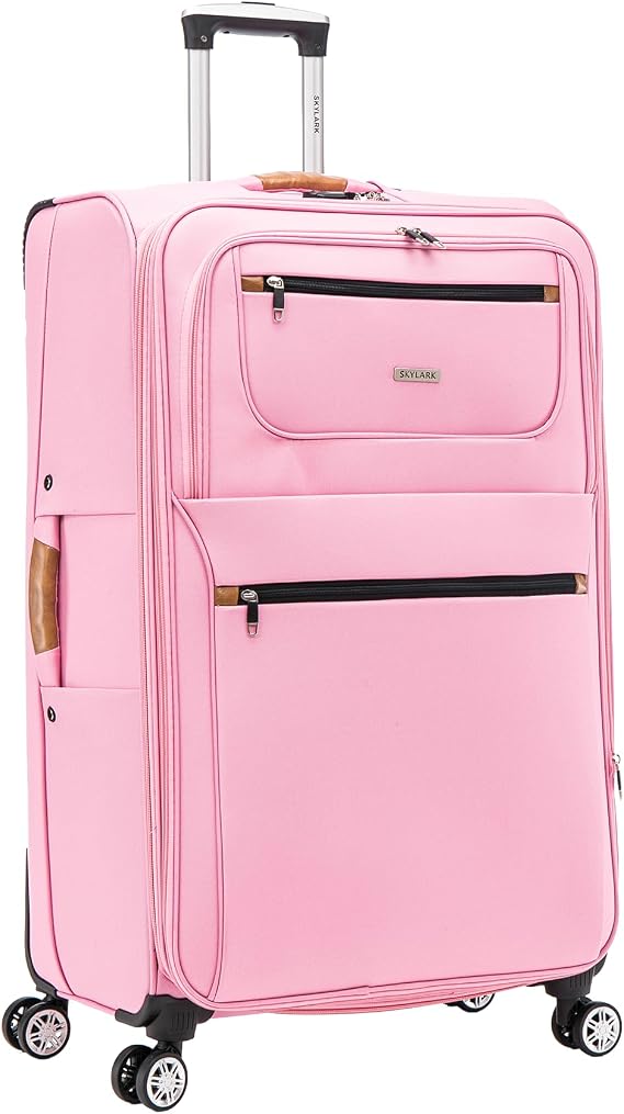 32" Extra Large Suitcase Super Lightweight Luggage 20% Expandable 4 Wheels Spinner 3-Digit Combination Lock Soft Shell Luggage Check in for 30kg