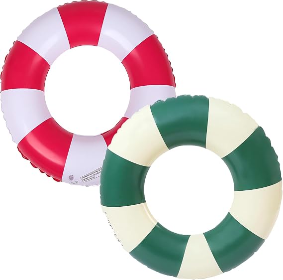 Inflatable Swimming Ring, Vintage Striped Inflatable Float, Pool Floats Floating Rubber Ring Float, for Summer Pools and Beach for Adults and Kids