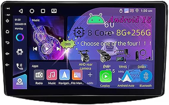 9 inch Android 15 Double Din Touchscreen Car Radio for Mitsubishi Grandis 1 2003-2011 with Carplay AHD Backup Camera GPS Navigation Steering Wheel Controls Bluetooth(C4 8+256G)
