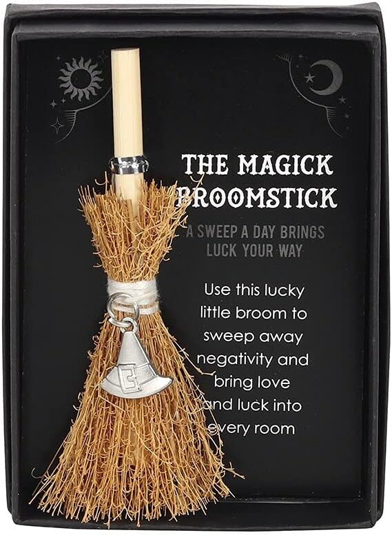 Something Different Ornament Witch Hat Mini Magick Broomstick Brown