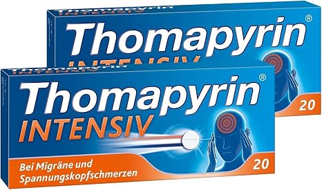 Thomapyrin Intensive – 2 x 20 Pieces Against Migraines & Stronger Headaches