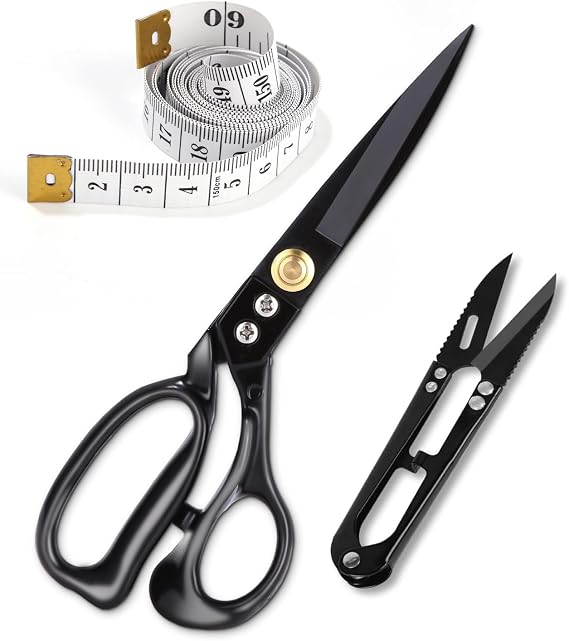 Tailor Scissors Set, 24 cm Dressmaker Scissors, Carbon Steel
