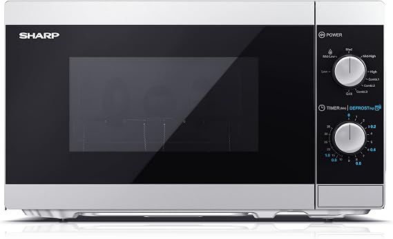 Sharp microwave with defrost programme eco timer child lock including turntable. [Energy Class A+]