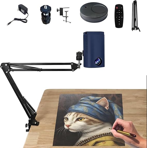 Art Drawing Projector, Portable Desktop Projection with Adjustable Focus and Image Size, Ideal for Tracing and Painting Projects