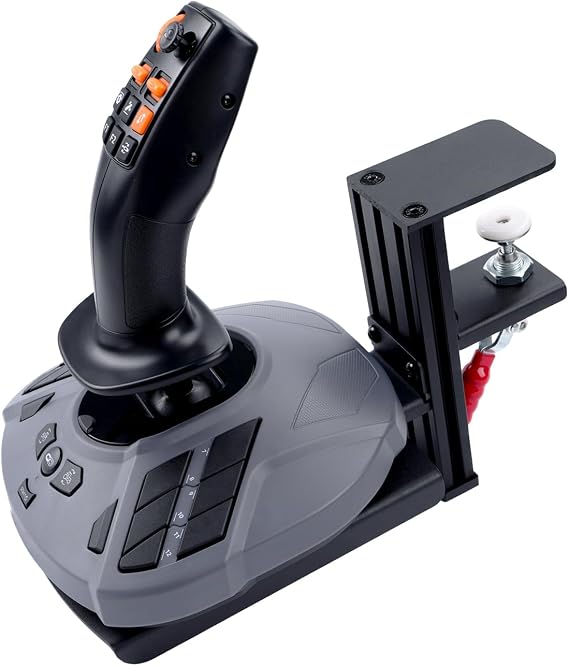 VTUIFBT Metal Desk Mount Compatible with Thrustmaster SimTask Farmstick T-Flight Hotas One, T-Flight Hotas 4, T16000M FCS, TCA Sidestick - Quick Release/Rugged Clamp/Controller Height Adjustable