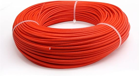 Warming Cable High Temperature Carbon Warm Cable, 5M 0.3 0.5 0.75 1 2 4 6mm2, Insulated Heat-resistant Cable, Copper Fiber Braided Silicone Rubber Wire Heating Durable ( Color : Red , Size : Square 2.