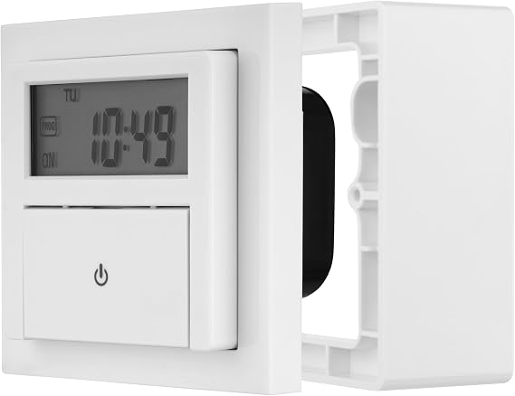 REV Digital Timer Flush-Mounted Weekly Timer White