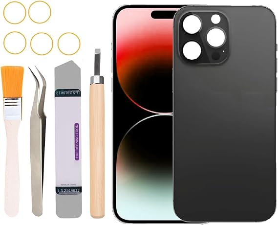 背面背面ガラスカバー交換用 iPhone 14 Pro Max 6.7インチ全キャリアに対応 ブラック