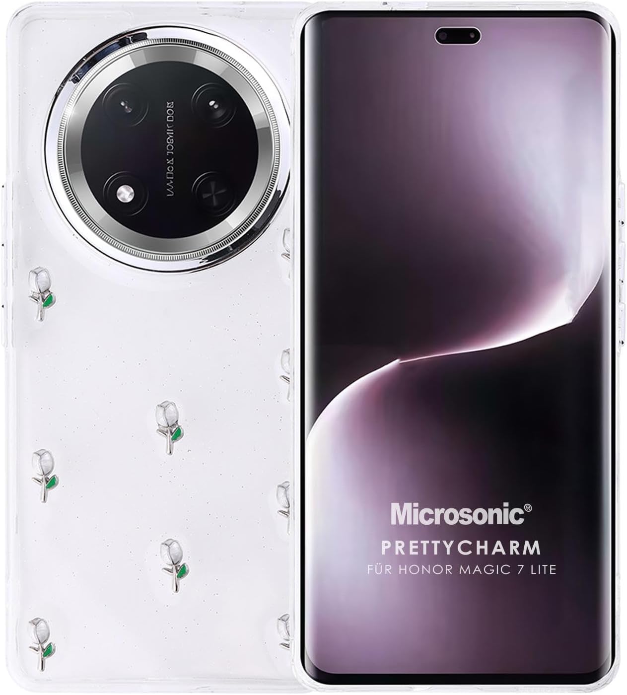 Microsonic Honor Magic 7 Lite Kılıf PrettyCharm Tulip [Honor Magic 7 Lite ile Uyumlu Kılıf - Yeşil]