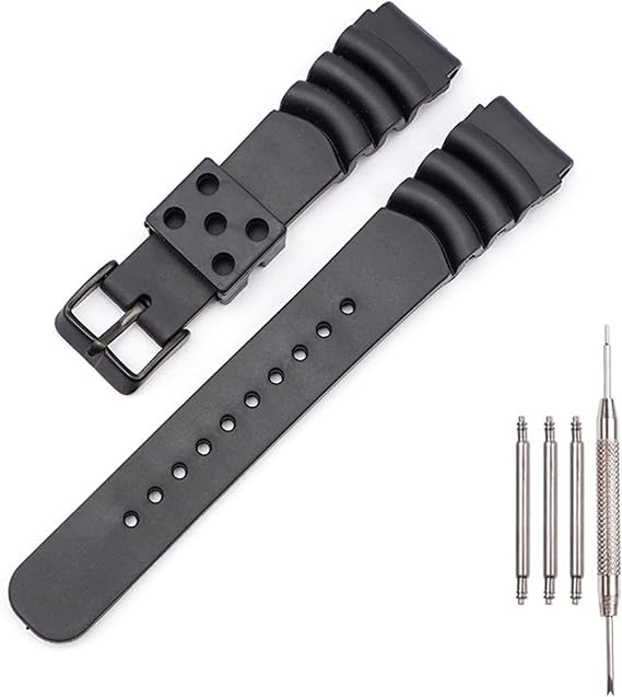 Rubber Strap Compatible with Seiko Divers Watches for Men's 22mm Watch band Replacement