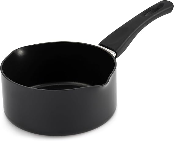 Induction Base Saucepan Nonstick Sauce Pot for Induction, Gas and Electric Hobs, Non Stick Milk pan with Pour Spout (14cm)