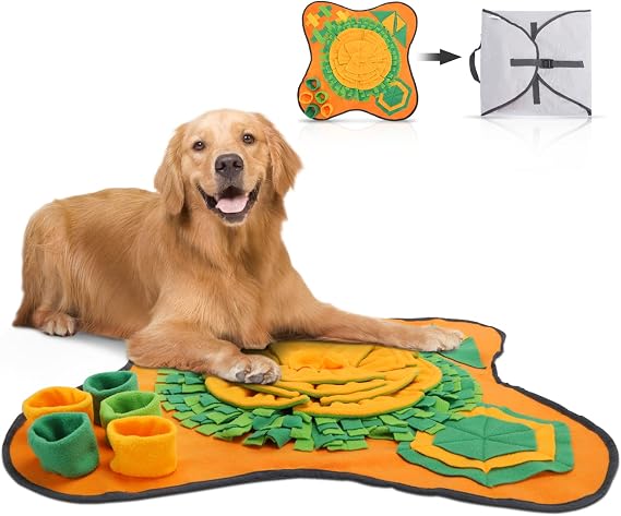 Nobleza Dog Smelling Mat, Interactive Snuffle Mat Toy, Intelligence Training Game, Portable Slow Feeding Mat, 70x70cm