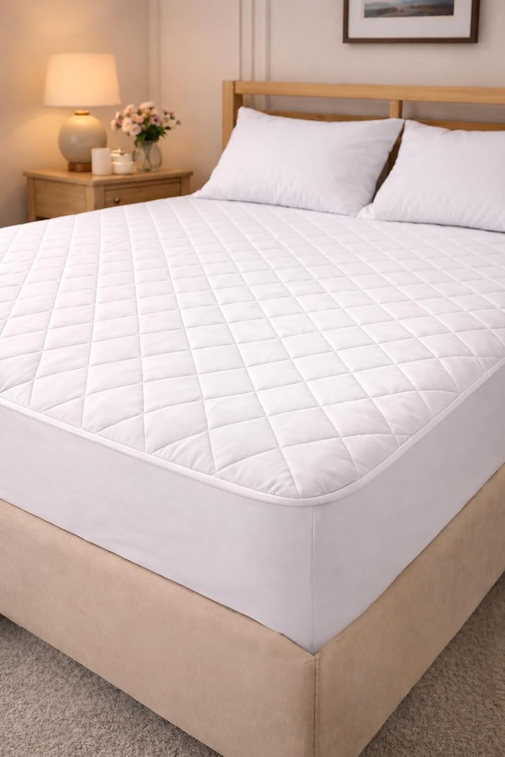 Formeya Adelya Microfiber Mattress Quilted Fitted Mattress Protector Mattress Protector Mattress (16 Sizes) (120 x 200)