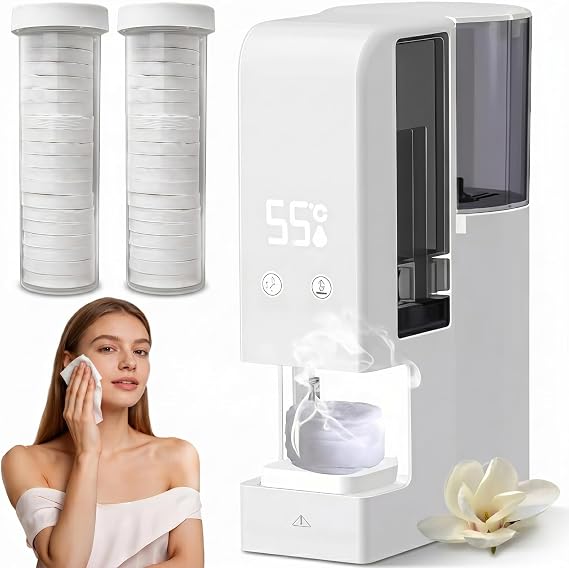 Smart Hot Towel Dispenser, Automatic One-Click Start, Heats Up in 5 Seconds,Intelligent Temperature Control,Hot Face Towel Heater Machine,Portable Face Towel Steamer for Spa,Facial,Bathroom & Hom