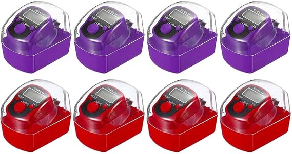 8 Pieces Electronic Handheld Tally Counter Electronic Finger Counter LED Electronic Finger Counter 5 Digit Display Hand Counter Digital LED Finger Clicker for Prayer Sports Golf (Purple
