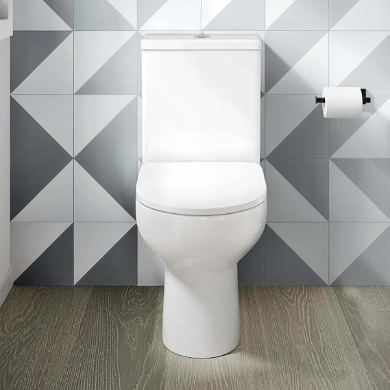 Go Bathrooms Close Coupled Toilet Bottom Outlet Short Projection Dual Flush Toilet Bathroom Pan Cistern Toilet Seat Soft Close