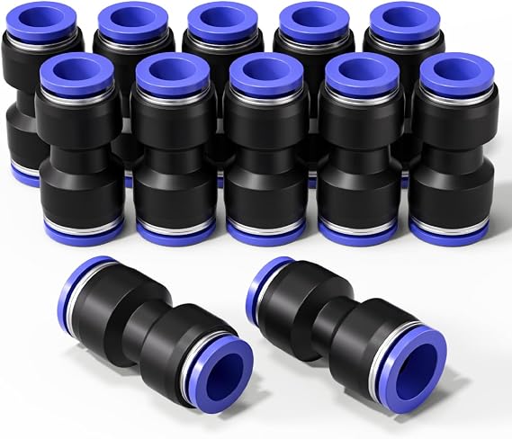 Bwintech 12 Pcs 4mm to 6mm Pneumatic Straight Reducing Push to Connect Adapter Quick Release Reducer Fittings (PG4-6)