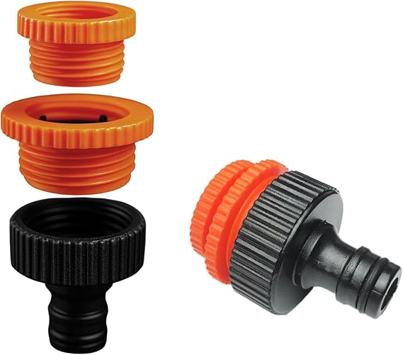 Adaptör 3 Farklı Ölçülü Hortum Bağlantı Aparatı Eki 1/2" - 3/4" - 1" MD306 Bahçe Hortum Ucu Plastik