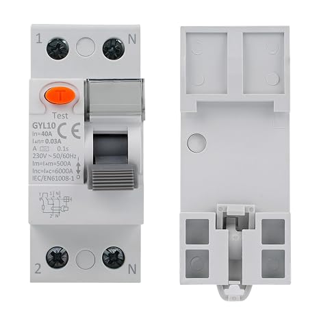 Jadeshay Differential Circuit Breaker 40A 30mA RCCB Type A Magnetothermal Differential Switch 40A Residual Current Circuit Breaker with Leakage Protection, Overloads and Short Circuits GYL10 2P AC230V