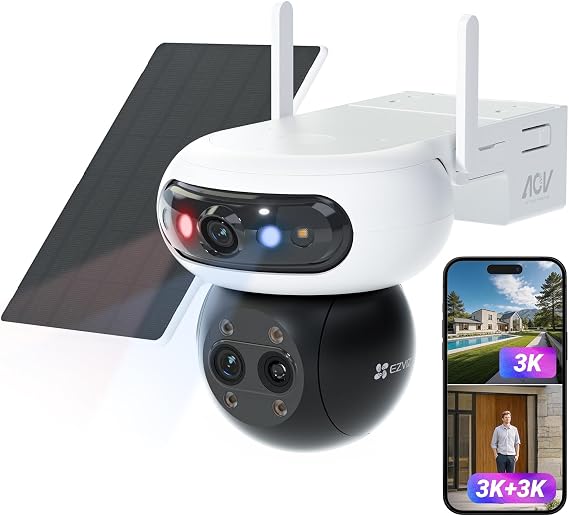 EZVIZ 3K Security Camera Outdoor Wireless,360° Triple-Lens PTZ, CB90F
