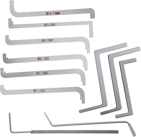 11pcs Lock Pick Tension Wrench, Locksmith Lock Pick Set, Locksmith Push Rod, Locking Picking Tension Wrench Tool- The Universal Essential Turning Tool
