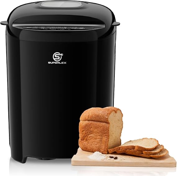 Gluten Free Bread Maker, 11 Programmes Sourdough Whole Grain Rye Bread Machine, 1.5lb 2lb Loaf, 13H Delay Timer, 1H Keep Warm, Non-Stick Pan, Fast Bake, LCD Display, Compact for UK Kitchen