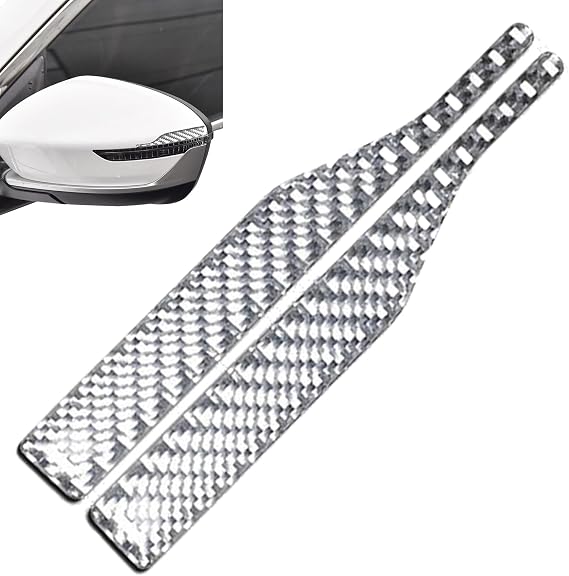 2 Pack Car Mirror Anti-Collision Scratch Strips, Mirror Anti-Collision Protectors, Waterproof Carbon Fiber Anti-Scratch Side View Protectors for All Car Models (13x1.5 cm)