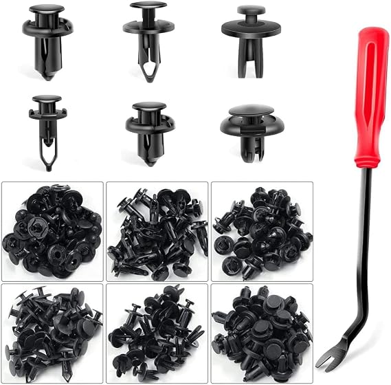 Universal Automotive Rivets 120 Pcs 6 Types Bumper Clips Push Rivet Fixing Push-in Type Car Clip Trim Clip Plastic Rivets