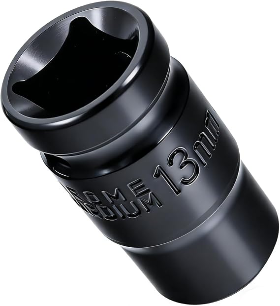 13mm Impact Socket 1/2" Drive 6Pt Shallow Metric Socket CR-V Coated