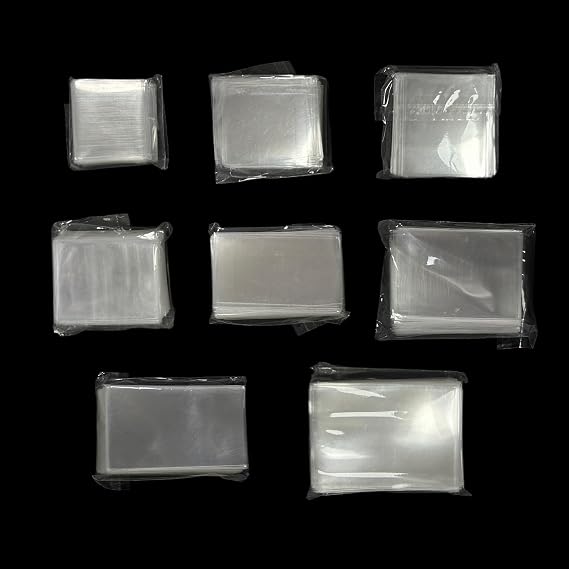 800個 8サイズ Oppスタンプ保護バッグ、スタンプ収集用品、クリアスタンプ収納ポケットスリーブ コレクション、切手収納、ディスプレイ用 厚さ3ミル