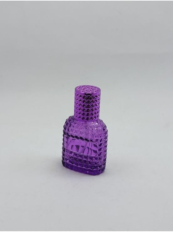 Boş Doldurulabilir, Mor Renkli, Dekoratif Tasarımlı Cam Parfüm Şişesi, 30ml