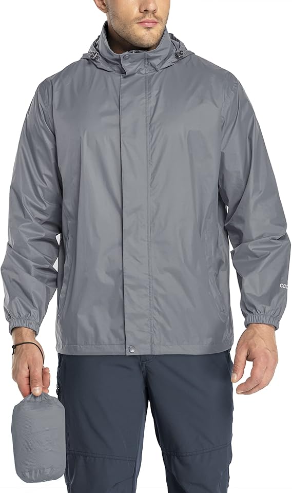 33,000ft Mens Waterproof Jackets Outdoor Windproof Lightweight Rain Jacket